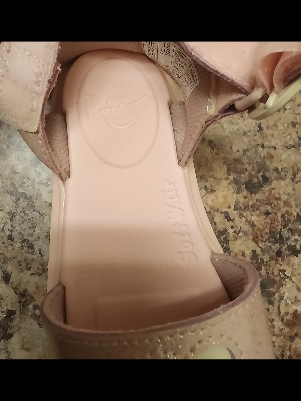 Dr. Martens Kids Pink Heart Sandals Size 12 US / 29 EU